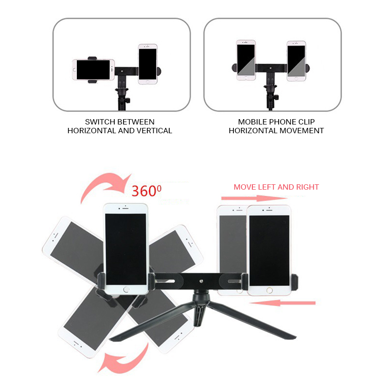 2019 Portable Dual Flash Bracket Hot Shoe Bracket Mount Holder For Tripod Stand DSLR Camera Dual Flash Bracket For Video Light