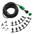 1 Sets Fog Nozzles Micro Automatic Garden irrigation watering Kit 10m hose and Gray spray head with 4/7mm tee and connector