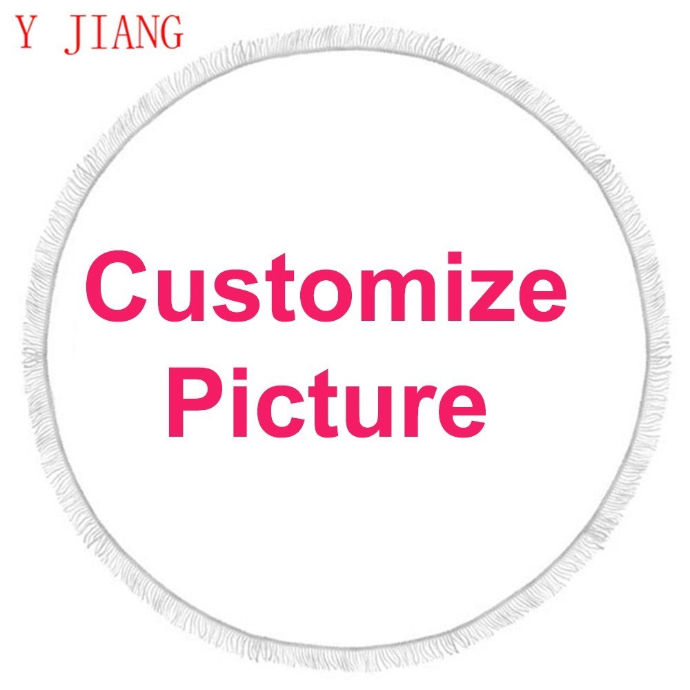 Customize Dropshipping Printed Round Beach Towel With Tassels For Adult Yoga Mats Leaves Microfiber With Tassels 150cm