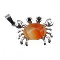 Natural Stone Crab Charm Pendant Gemstone Quartz Crab Pendants for DIY Jewelry Making