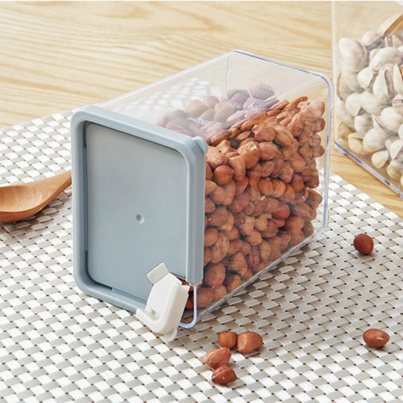 Transparent large-capacity storage tank household kitchen food storage box square stack of grains and grains sealed cans ZP32516