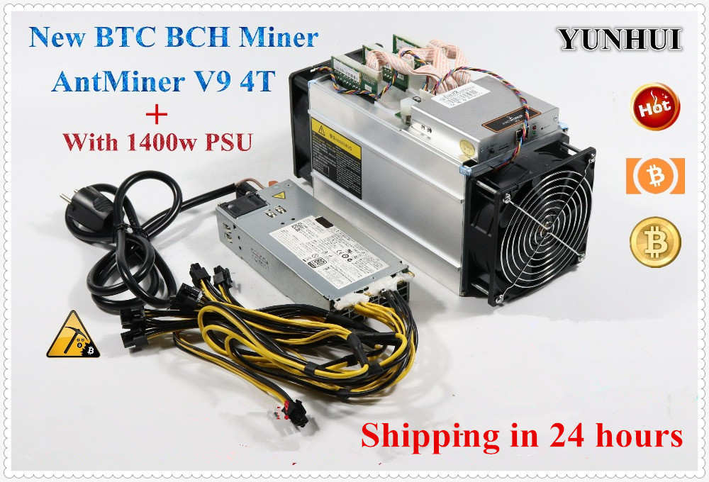 YUNHUI Asic Miner BITMAIN Antminer V9 4TH/s (with PSU) Bitcoin BCH BTC Miner V9 Better Than AntMiner S9 T9+ S9i WhatsMiner M3 E9