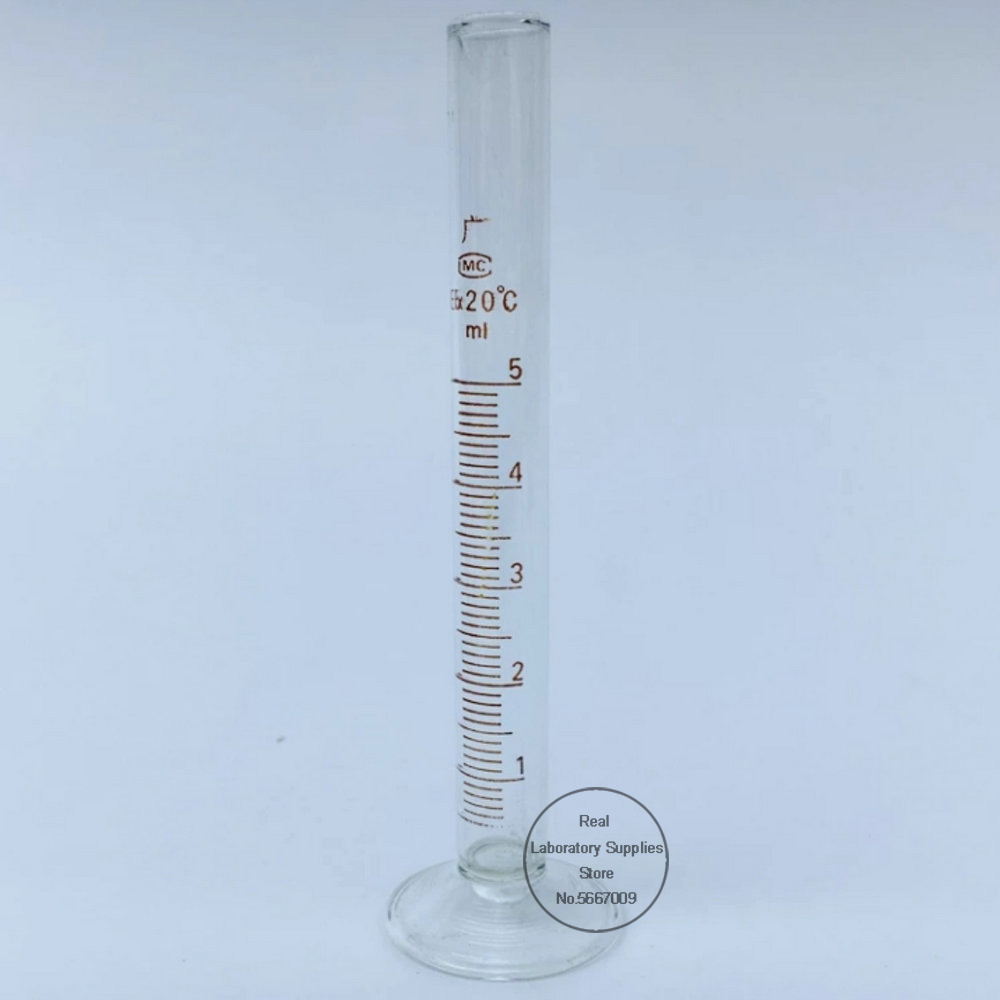 1set/pack (5ml, 10ml, 25ml, 50ml, 100ml) Laboratory Scaled Glass Measuring cylinder Measurement Container Lab Supplies