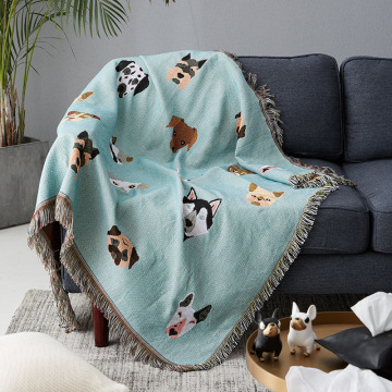 LovelyThrow Blanket for Sofa Bed Chair Non-slip Blankets Slipcover Cobertor Bedspread Home Textile Travel Cute Dog