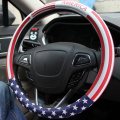 American US Flag Car Steering Wheel Cover Microfiber Leather Steering Covers Auto Wheels Cases Universal Size M 38CM 15 Inch