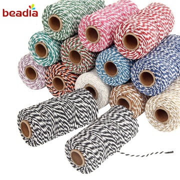 Two-color cotton cord thread hand-woven1pc/bag DIY double-stock color joint rope black tag fine cotton rope dumplings rope
