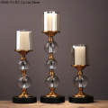 Nordic Retro Romantic Crystal Candle Holder Dinner Props Decoration Modern Wedding Candle Holder Decoration Metal Candle Holder