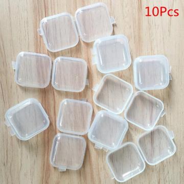 Mini Transparent Flip Jewelry Box Organizer Square Small Storage Box Medicine Earrings Storage Box Small Gift Jewelry Box