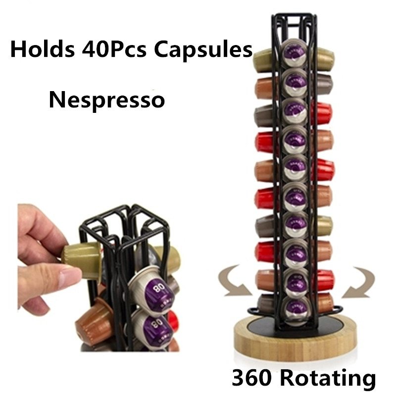 Nespresso Capsule Holder Coffee Pod Storage Stand Rack Fits 40pcs Nespresso Coffeware Set Stainless Coffee Filter Holder