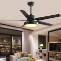 Modern Led Black Ceiling Fan 5 Blad esstainless steel Ceiling Fans Lamps With Lights For Living Room home Dimming lighting