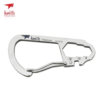 Keith Titanium Carabiner High Strength Hooks EDC Tools Multi-function With Bicycle Steel Wire Bayonet 8/10/12 Allen Wrench
