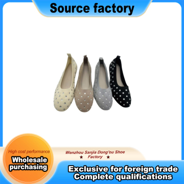 Crystal Pointed Toe Fairy Knit Shoes