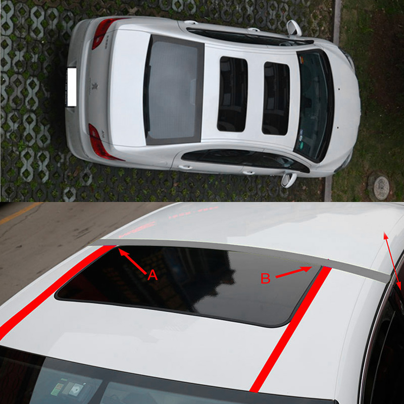 Car Imitation Fake Sunroof Sticker Black Glossy Wrap Roof Vinyl Film DIY