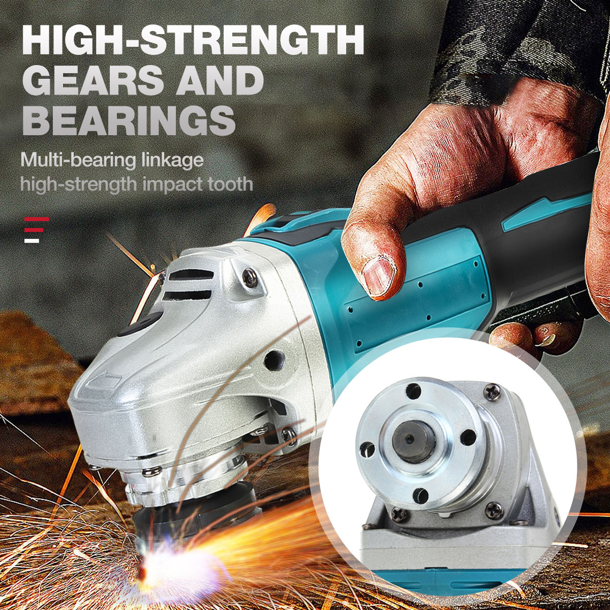 860W 18V 100/125mm Brushless Cordless Impact Angle Grinder with Grinding Disc 4 Speed fr Makita Battery Cutting Machine Polisher