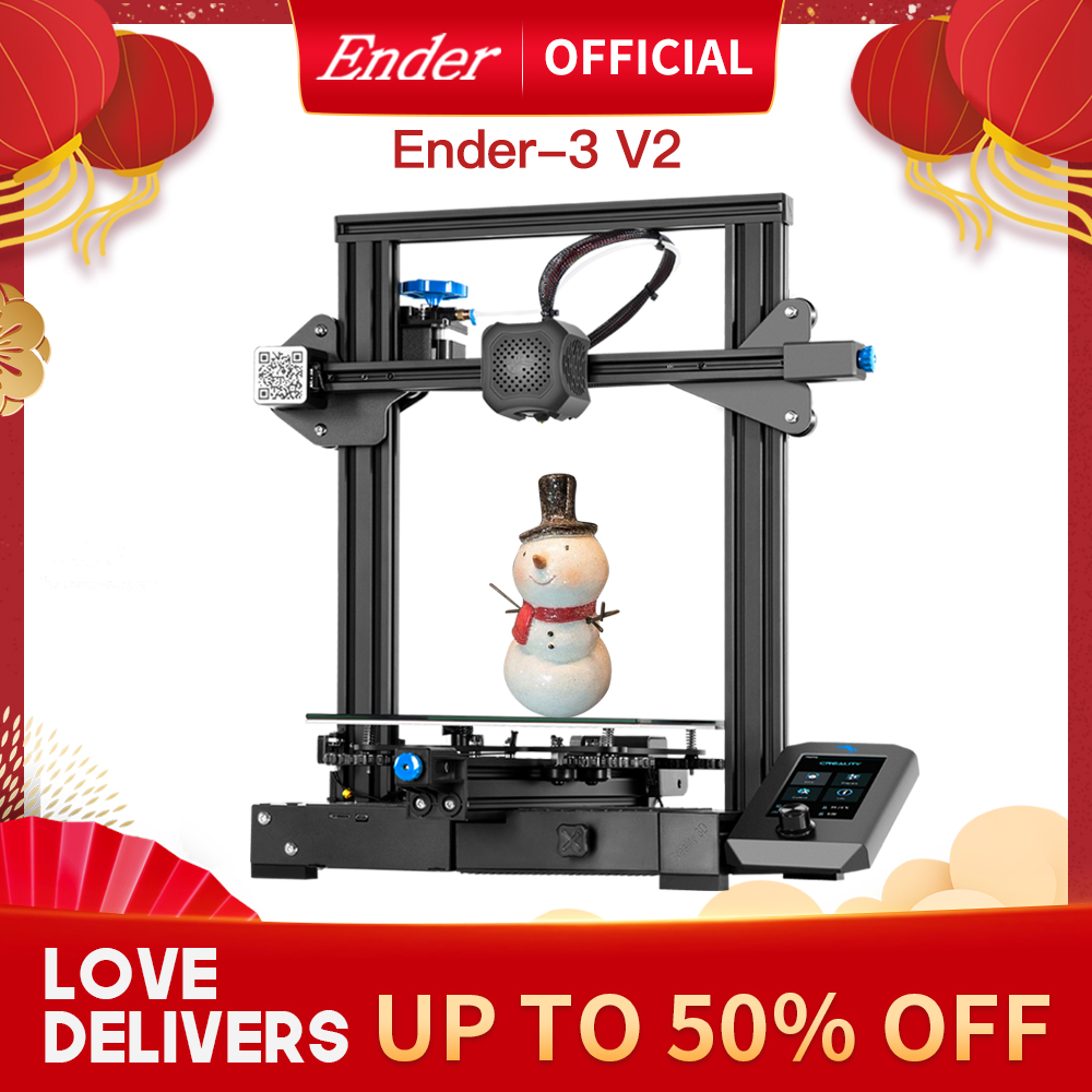 Ender-3 V2 3D Printer Kit Updated Self-Developed Silent Mainboard Creality 3D Smart Filament Sensor Resume Printing.