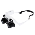 10X 15X 20X 25X Illuminated Helmet Magnifier Double Eye Glasses Loupe Third Hand Magnifying Glass for Jeweler Watch Repairing