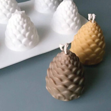 SILIKOLOVE 6 Cavities Pine Cones Silicone Mold for DIY Handmade Candle Making 3D Candle Molds Silicone Wax Mold