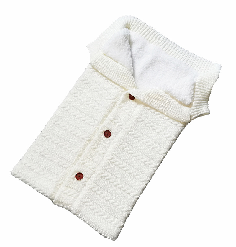 Baby Sleeping Bags Winter Infant Button Knit Swaddle Newborn Wrap Swaddling Baby stroller Wrap Toddler Blanket