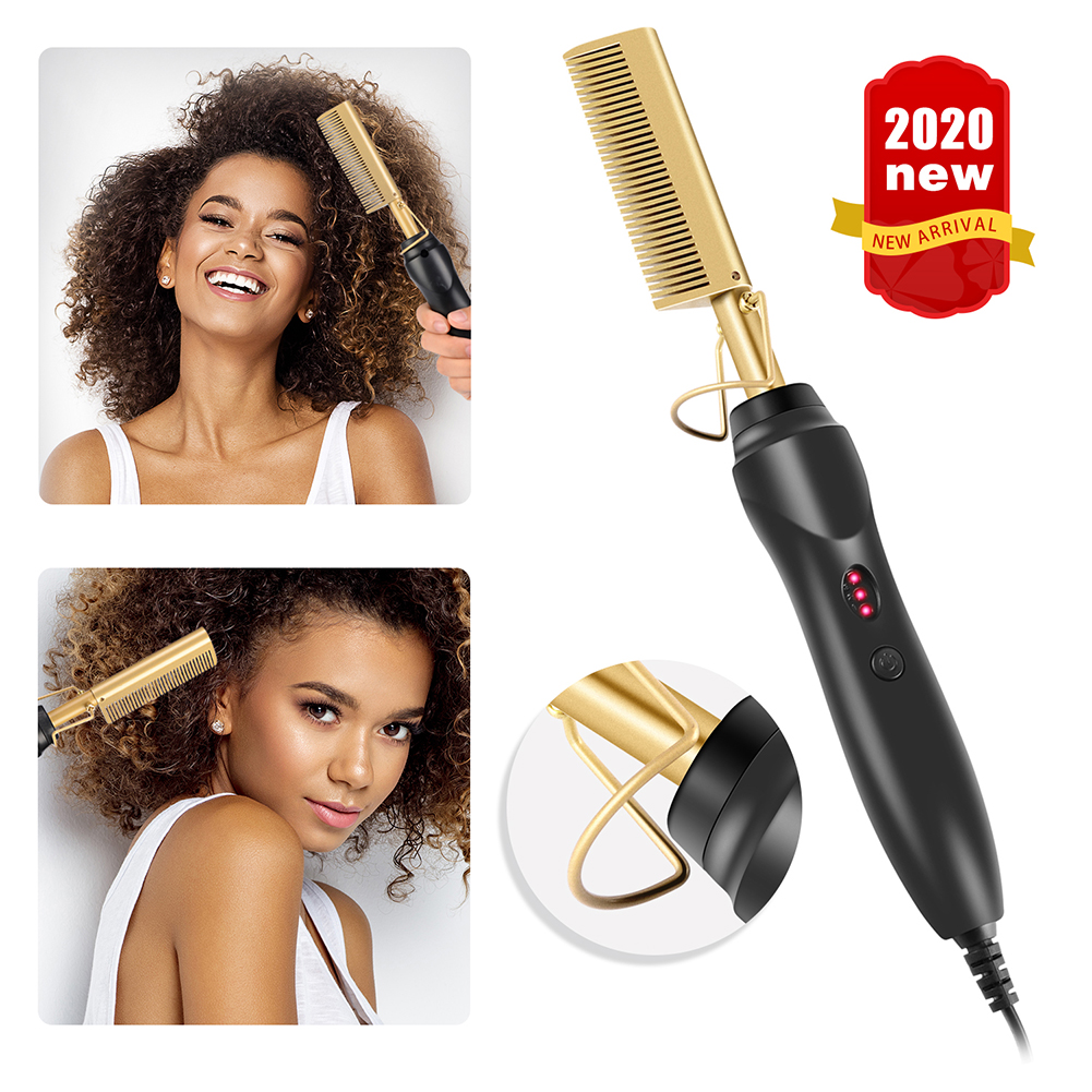 Curling Iron Hair Curler Hot Comb Straightener 2-in-1 Flat Iron Hair Straightener Hair Straight Styler Corrugation Curling Wand