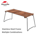 Naturehike Outdoor Folding Solid Wood Camping Table Stainless Steel Frame Picnic Table Multiple Combinations BBQ Camping Table