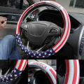 American US Flag Car Steering Wheel Cover Microfiber Leather Steering Covers Auto Wheels Cases Universal Size M 38CM 15 Inch