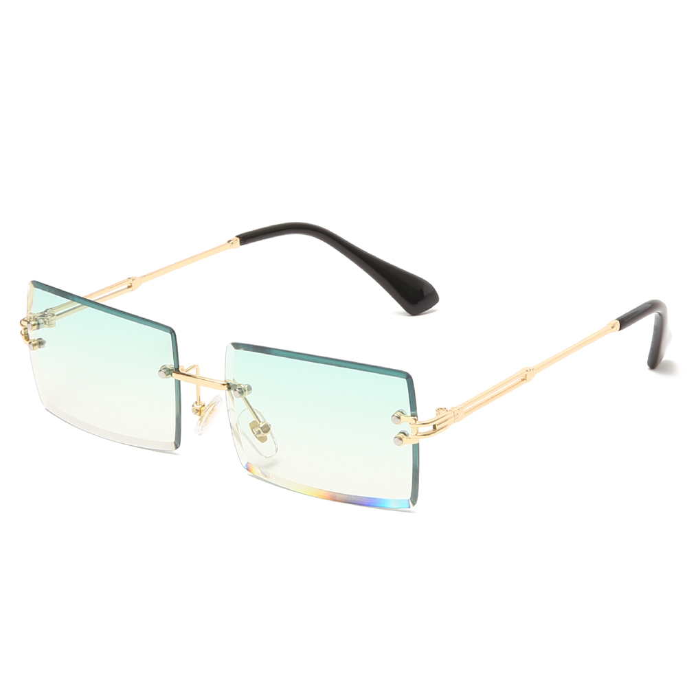 Fashion Square Rimless Sunglasses New Women Small Sun glasses Shades Luxury Brand Metal Sunglass UV400 Eyewear