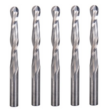 5Pcs 6*42mm Two Flutes High Quality Carbide Ball Nose End Mills Bit Cutting Tool CNC Router Long Longer Bits for Engraving Tools