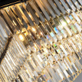 Wrought iron creative modern living room restaurant square crystal chandelier Nordic creative villa hotel chandelier