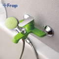 FRAP white bathroom fixture waterfall restroom bath shower faucets set wall mounted bathtub rain shower faucet mixer set F3231