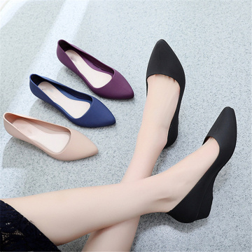 Spring Women Shoes Comfort Pointed Toe Pumps Mid Heels Slip On Female Wedge Shoes Black Pink Casual Ladies Shoes