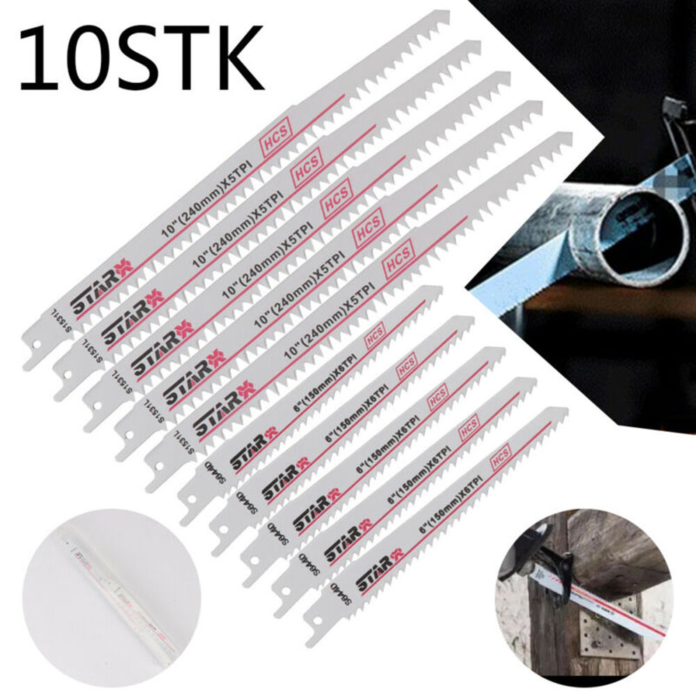 10Pcs Reciprocating Saw Blades Cutters For Wood Cutting Woodworking Tool S644D & S1531L Saw Blades For Makita/Dewalt/Bosch