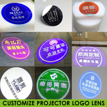 Customized Logo projector glass lens 37mm-27mm diameter Shop Mall KTV Text Pattern Logo Advertising Lighting Gobo Projection