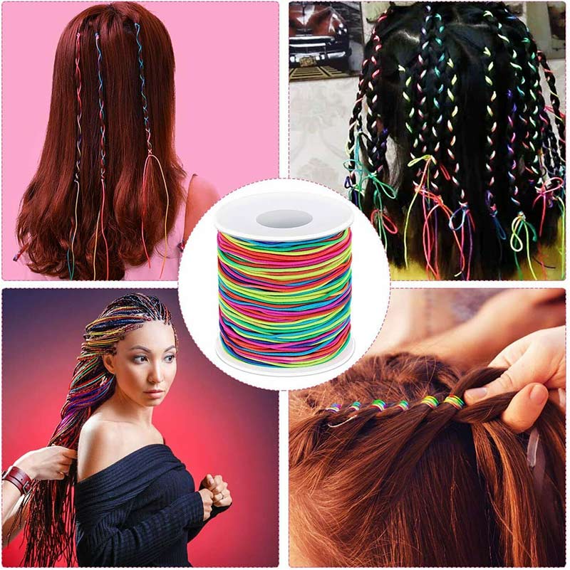 20 Meter Elastic Band Cord Paracord Bracelet Tape Braid Rainbow Elastic Rubber Rope Round String Accessories 1mm 1.2mm 1.5mm