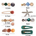 2021 Pearl Crystal Acrylic Hair Clips Set for Women Retro Geometric Barrettes Hairpin Girl Hair Accessories Fashion Jewelry