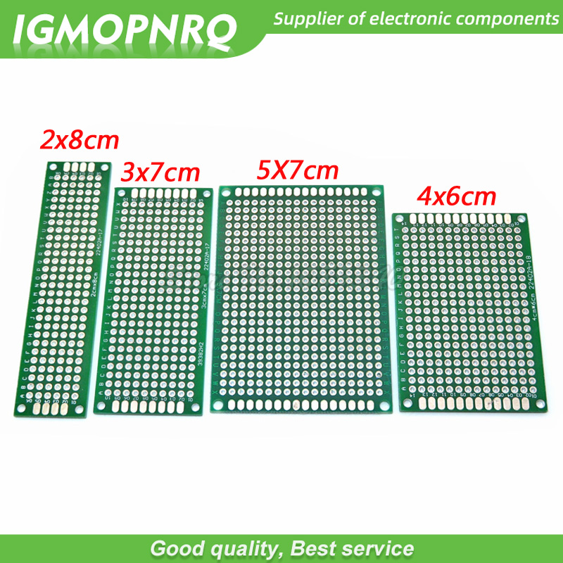 4pcs 5x7 4x6 3x7 2x8 cm 5*7 4*6 3*7 2*8 double Side Copper prototype pcb Universal Board Cave plate Circuit board