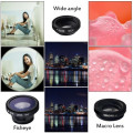 Universal Photography Camera Mobile Phone Accessories Wide Angle Macro Fisheye Lens Camera Kits for iPhone Samsung Smartphone