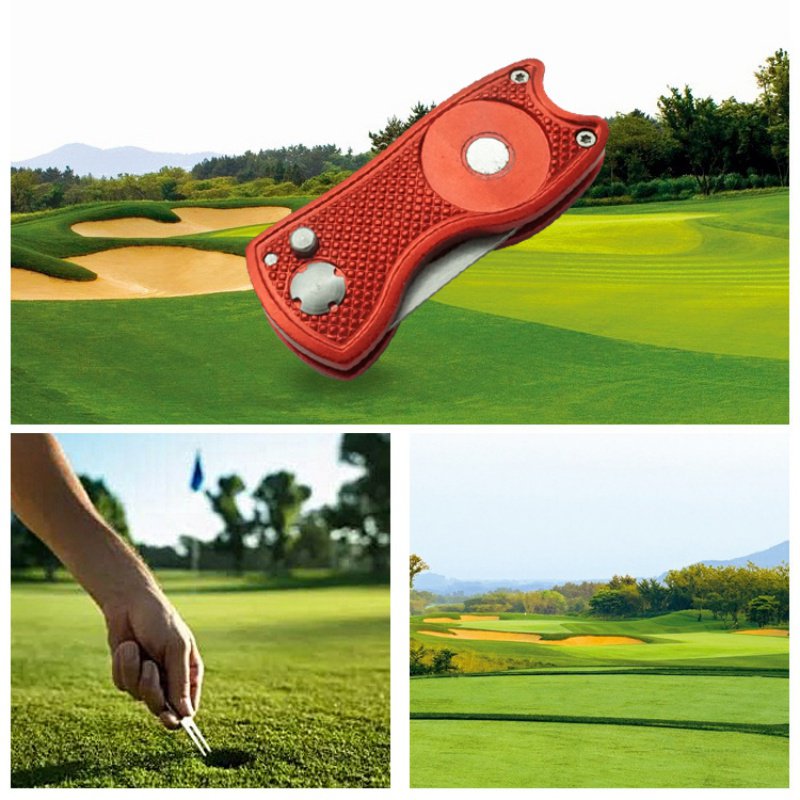 Foldable Golf Divot Tool with Golf Ball Tool Pitch Groove Cleaner Golf Training Aids Golf Accessories putting