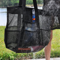 Large Capacity Mesh Bag Breathable Multiple Pockets Mesh Storage Bag for Beach Picnic Travel Bag Tote Storage Pouch Handbag