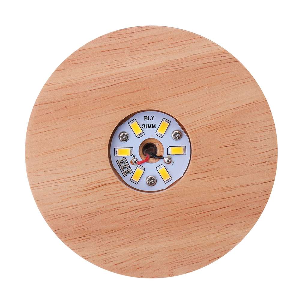 Wood Lamp Base White Light Rechargeable Remote Control Wood LED Light Rotating Display Stand Lamp Holder Lamp Base