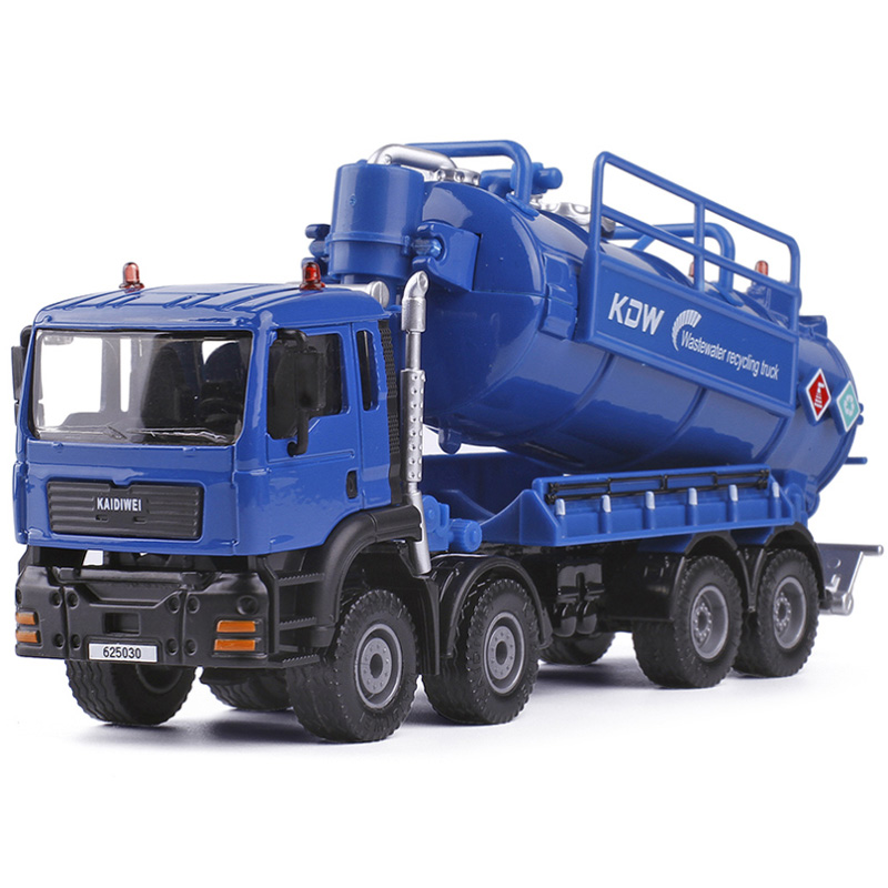 Alloy Wastewater Transport Collecting Truck Engineering Vehicle Diecast KDW 1:50 Simulaion Tank Garbage Water Storage Kids Toys