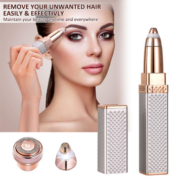 2 IN 1 Electric Eyebrow Trimmer Facial Painless Eyebrow Epilator Women's Shaver Razor Portable Body Hair Removal Machine