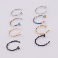 1pc/lot 6/8/10mm Punk Stainless Steel Fake Nose Ring C Clip Lip Ring Earring Helix Rook Tragus Faux Septum Body Piercing Jewelry