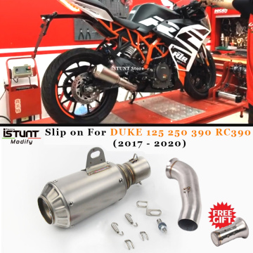 Slip on For DUKE 125 250 390 RC390 2017 2018 2019 2020 2021 Motorcycle Exhaust System Muffler Escape Modified Middle Link Pipe