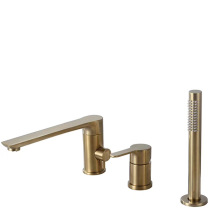 Brass Brushed Gold Dual Valve Basin Faucets