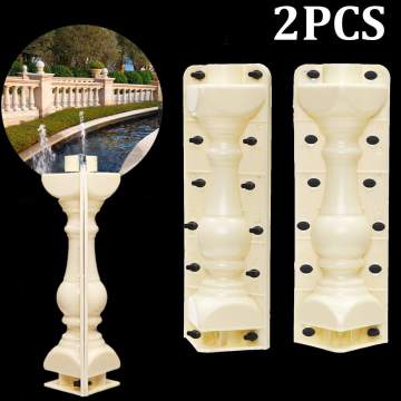 2pcs 40x13cm Paving Molds Roman Column Mold Fence Cement Mold Balcony Garden Railing Plaster Concrete Plastic Balustrades Mold