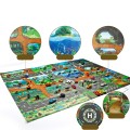 Kids Play Mat Dinosaur World Parking Map Game Scene Map Educational Doll Toys For Kids Birthday Party Gift Christmas Gift