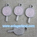 Drop Pink & Blue Oil Wholesale Lollypop Metal Bead Pendants