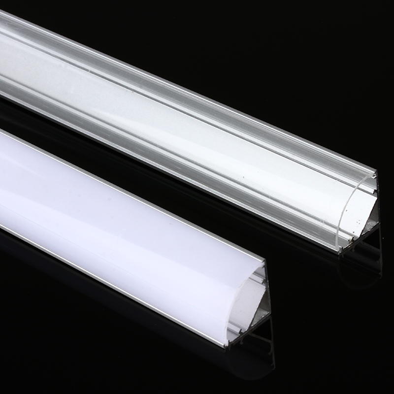 45 degree corner aluminum profile led strip light 50cm lamp holder for under cabinet show case rigid led strip channel