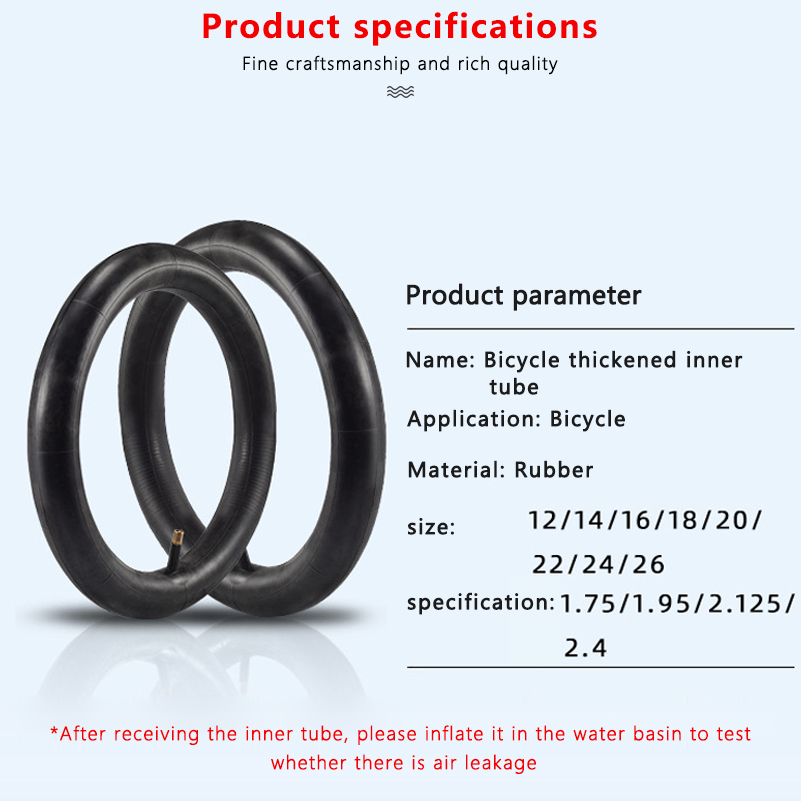 Bike Inner Tube Bicycle Tyres Road MTB Bike Interior Tire Tube Anti Puncture Tubes 14/16/18/20/24/26 inches Bike Rubber Tubes