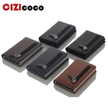2019 New card holder Vintage PU Leather Coin Purses Magnetic Closing Smart Card case Casual Men wallet RFID Blocking Card Wallet